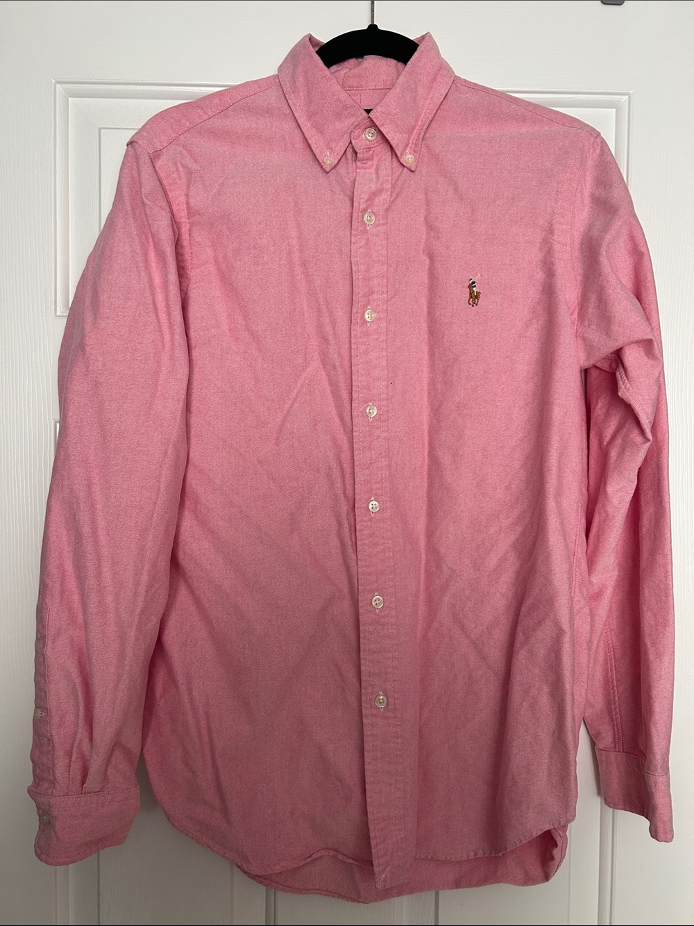 Ralph Lauren Men's Pink Button-Down Oxford Shirt with Logo